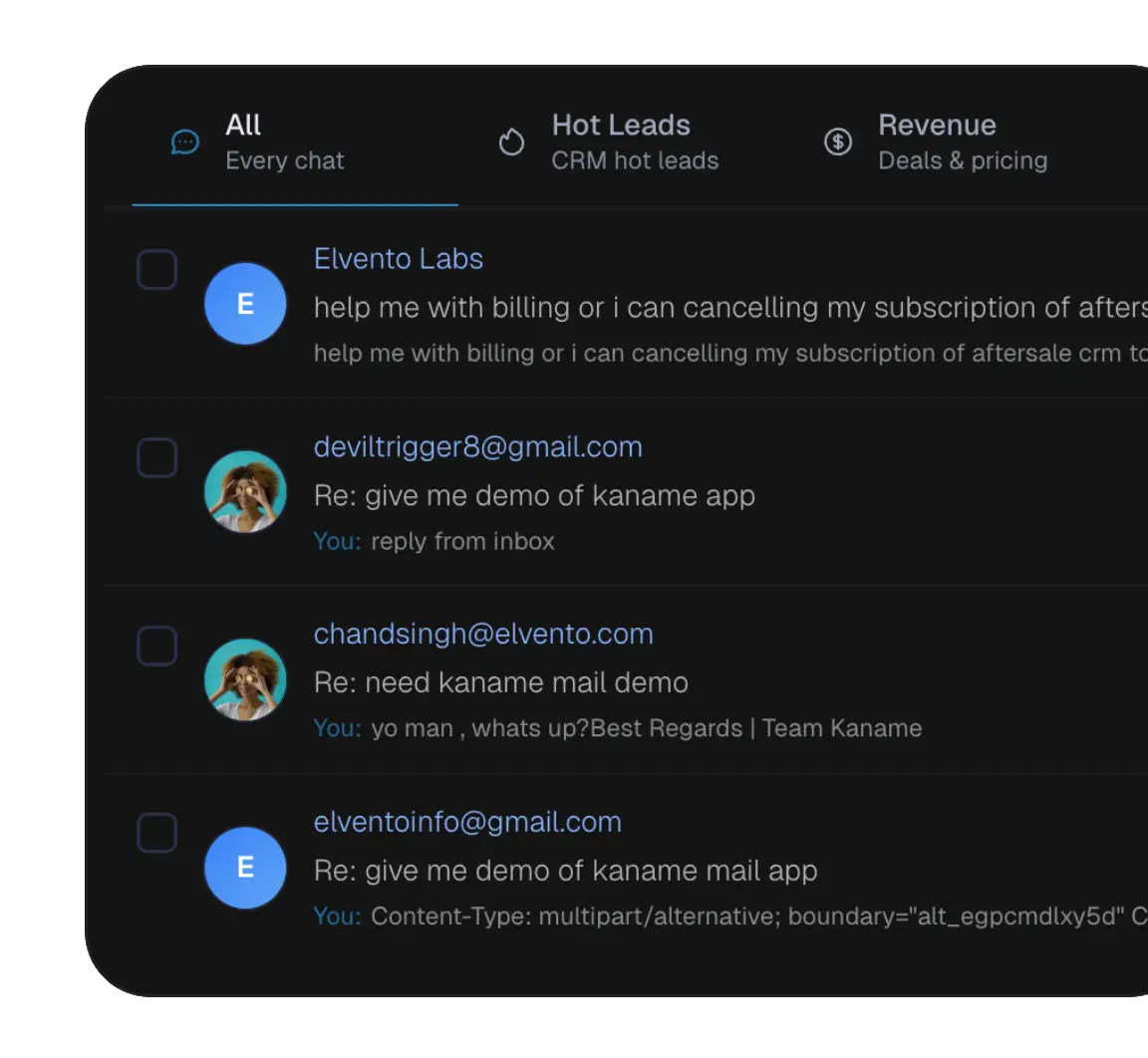 Multi-inbox tracking